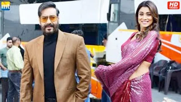 Ajay Devgn arrives with his on-screen Wife Shriya Saran And Tabu For 'Drishyam 2' Promotion On 'The Kapil Sharma Show' Sets