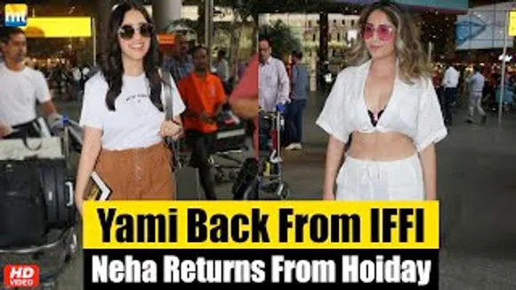 Neha Bhasin looks ravishing in open shirt, Yami Gautam returns from IFFI, Pushpa music composer DSP At Airport