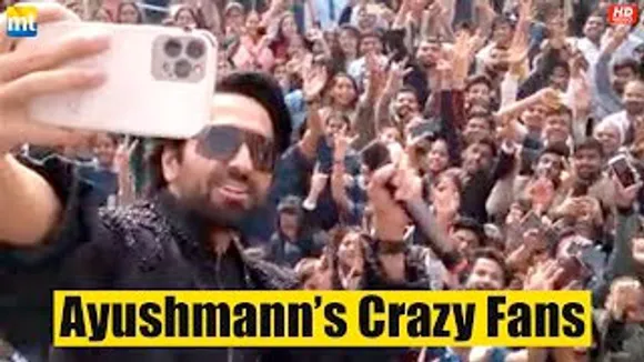 Ayushmann Khurrana gets overwhelmed to see CRAZY fans at college in Delhi for 'An Action Hero' event