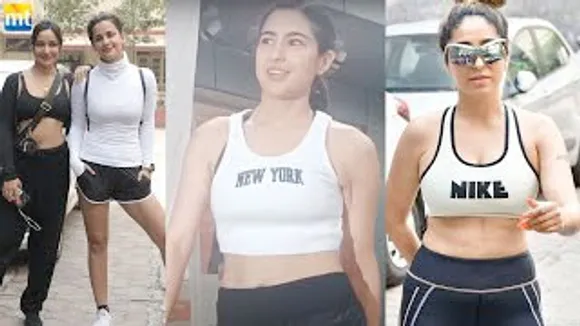 Mentally ill Shenaz Treasury, Hot Sara Ali Khan, Sister Neha Sharma & Aisha Sharma & Neha Bhasin in Gym pants