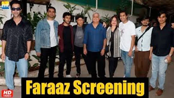 Huma Qureshi, Rajkummar Rao, Pooja Bhatt, Mahesh Bhatt, Hansal Mehta at FARAAZ SCREENING