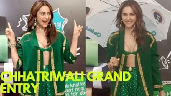 Rakul Preet Singh plays a Sex-teacher in Chhatriwali; Arrives in Styles at trailer launch