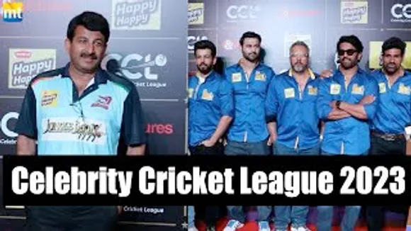 Bhojpuri Star MP Manoj Tiwari, Akhil Akkineni & Sharad Kelkar at CCL 2023 Launch