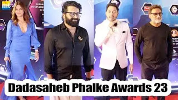 Kantara Fame Rishab Shetty arrives in LUNGI, Jhukega Nahi Dialogue By Shreyas Talpade And Others At Dadasaheb Phalke Awards 2023