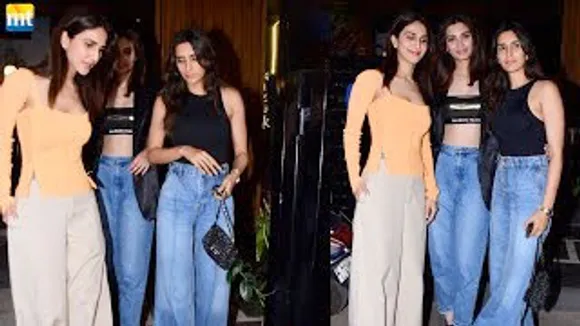 Gorgeous Girl Gang Vaani Kapoor, Pragya Kapoor & Diana Penty at a restaurant