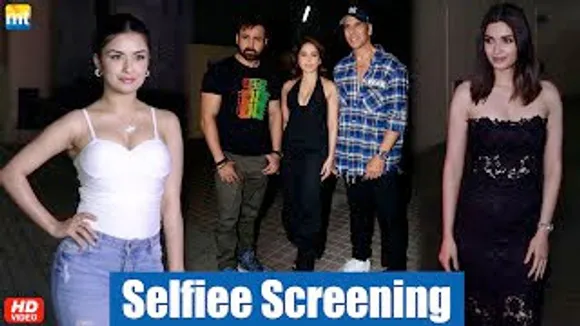 Akshay Kumar, Emraan Hashmi, Nushrratt Bharuccha, Diana Penty & Others At Selfiee Screening