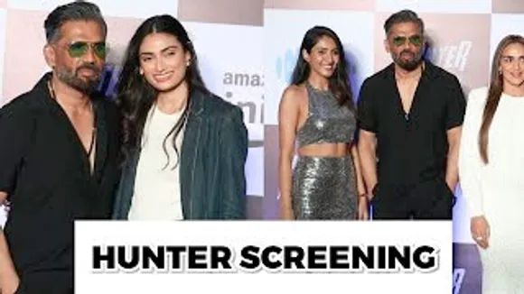 HUNTER SCREENING With Suniel Shetty, Athiya Shetty, Esha Deol, Karanvir Bohra, Teena Singh And Others