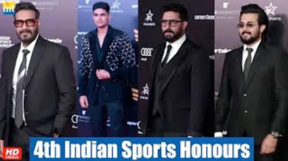 Ajay Devgn, Abhishek Bachchan, Shubman Gill, Bhuvan Bam, Neha Dhupia at Indian Sports Honours