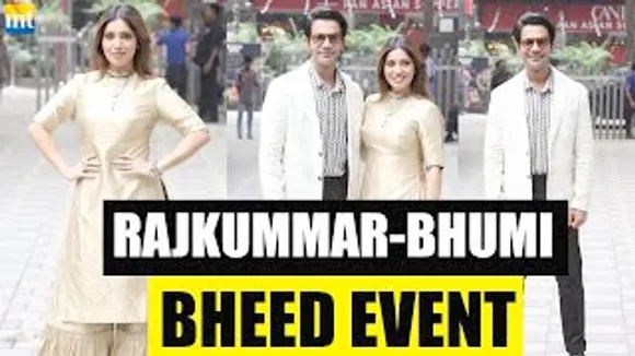 Powerhouse Performers Rajkummar Rao & Bhumi Pednekar at T-Series Office for their next film BHEED
