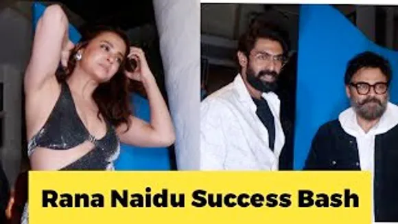 Venkatesh, Rana Dagubbati, Sizzling Surveen Chawla arrive for RANA NAIDU Success Party in Mumbai