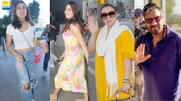 Baby Gaadi Mein Hain Yaha Mat Aana- Rani Mukerji, Ajay Devgn, Janhvi Kapoor, Sara Ali Khan, Rakul Preet Singh And Mohanlal At Airport