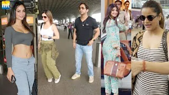 Shilpa Shetty, Sussanne Khan With BF Arslan Goni, Archana Gautam And Akanksha Sharma At The Airport