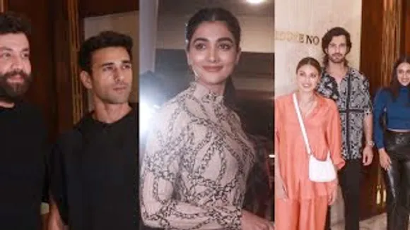 Pooja Hegde, Varun Sharma, Pulkit Samrat, Akansha Ranjan, Anushka Ranjan With Husband Aditya Seal And others At Manish Malhotra's House