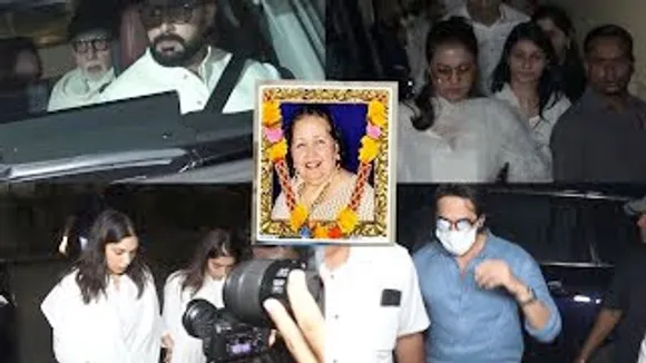 Amitabh Bachchan, Aishwarya Rai Bachchan, Kajol, Abhishek Bachchan, Ayushmann Khurrana And Others Arrive to pay last respect to Pamela Chopra