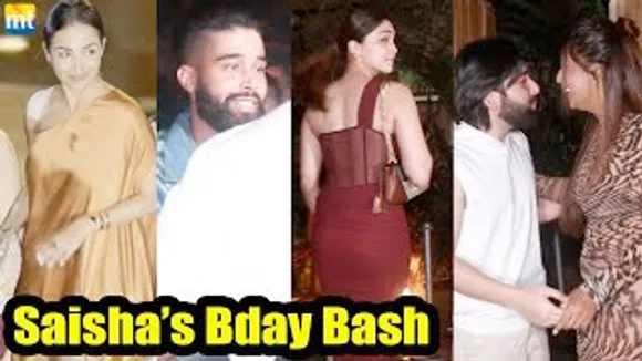 Malaika Arora, Sharvari Wagh in Red Wine Dress, AP Dhillon with Gunmen, Orry And Others At Saisha Birthday Bash