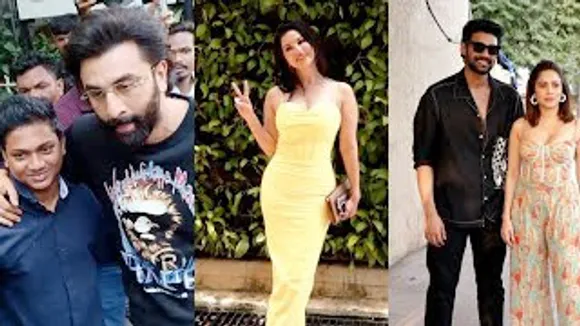 Ranbir Kapoor STOPS to wish Fans Bday, Nushrratt Bharuccha-Sai Sreenivas For Movie Shoot, Sunny Leone, Hindustani Bhai, Karishma Sharma Spotted In City