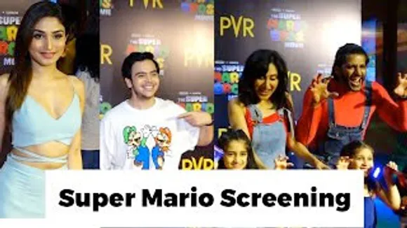 Donal Bisht, Karanvir Bohra with His Family, Tapu From TMKOC at 'Super Mario Bros' Screening