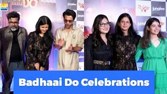 Rajkummar Rao, Huma Qureshi, Abhishek Banerjee At The Celebration Bash Of Badhaai Do For Winning Multiple Awards At Filmfare Awards 2023