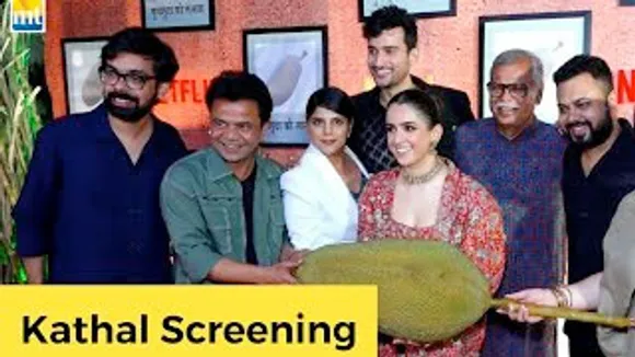 Sanya Malhotra, Rajpal Yadav, Raghav Juyal, Guneet Monga And Others At Kathal Screening