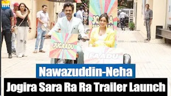 Neha Sharma & Nawazuddin Siddiqui Arrive on SCOOTY at 'Jogira Sara Ra Ra' Trailer Launch