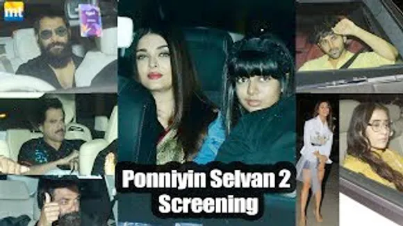 Aishwarya Rai, Aaradhya Bachchan, Kartik Aaryan, Vikram, Anil Kapoor, Shriya Saran, Manisha Koirala And Others At PONNIYIN SELVAN 2 Screening