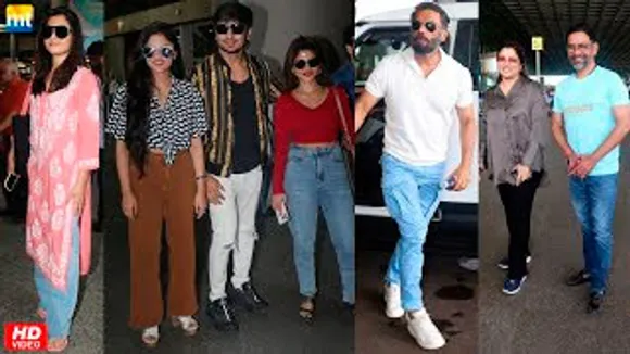 Rashmika Mandanna, Nikhil Siddhartha With Spy Team, Nirahua-Amrapali Dubey, Suniel Shetty in Casuals & Ruhi Singh Spotted At Airport