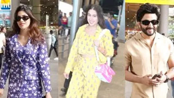 Hello Yellow-Sara Ali Khan, Nikki Tamboli busy In Mobile BUT waits for Click, Dheeraj Dhoopar At Airport