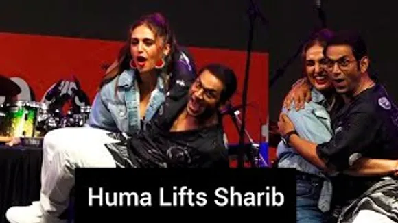 OMG Huma Qureshi lifts Sharib Hashmi in public at Tarla Trailer Launch