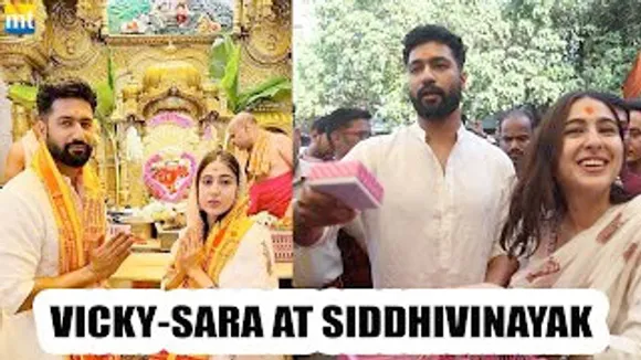 Sara Ali Khan & Vicky Kaushal Seek Blessing At Shiddhivinayak Mandir After Zara Hatke Zara Bachke Success