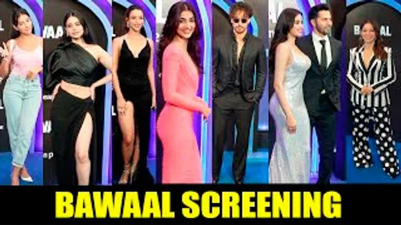 Janhvi Kapoor, Varun Dhawan, Tiger Shroff, Arjun Kapoor, Nora Fatehi, Tamannaah Bhatia, Pooja Hegde And Others At BAWAAL Premiere