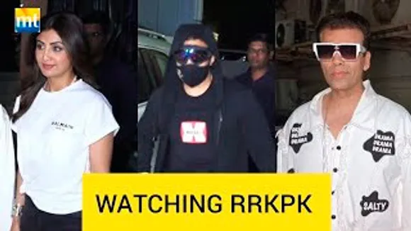 Shilpa Shetty with MASK-MAN Raj Kundra, Karan Johar, Milap Zaveri And Others Arrive To Watch Rocky Aur Rani Kii Prem Kahaani