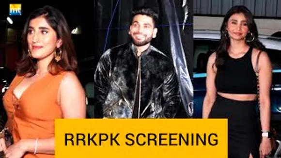 Shiv Thakare With His Close Friends Daisy Shah & Akasa Singh Arrive To Watch Rocky Aur Rani Kii Prem Kahaani