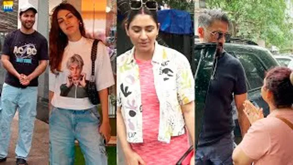 Varun Dhawan LEAKs Bawaal Trailer Date, Pregnant Disha Parmar Spotted In City, Suniel Shetty having Discussion with a lady