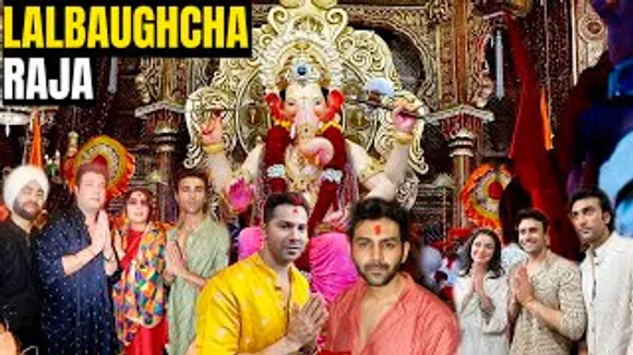 Lalbaughcha RAJA Darshan 2023 - Kartik Aaryan, Varun Dhawan, Esha Deol, Fukrey 3 & Yaariyan 2 Cast Visit To Take Blessings