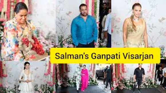 Salman Khan at Sister Arpita Khan's Ganpati Visarjan Along With Iulia Vantur, Divya Khosla, Daisy Shah, Neha Dhupia-Angad Bedi & Others