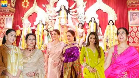 Rani Mukerji, Hema Malini, Esha Deol, Kiara Advani, Sharvari Wagh & Others At North Bombay Sarbojanin Durga Puja Pandal