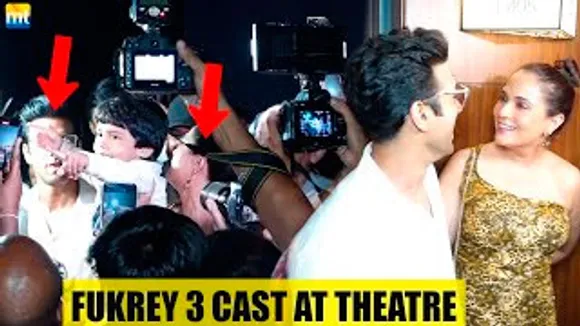 After SMASH Hit Fukrey 3's Richa Chadha & Pulkit Samrat Arrive At A Theatre To See LIVE Reaction