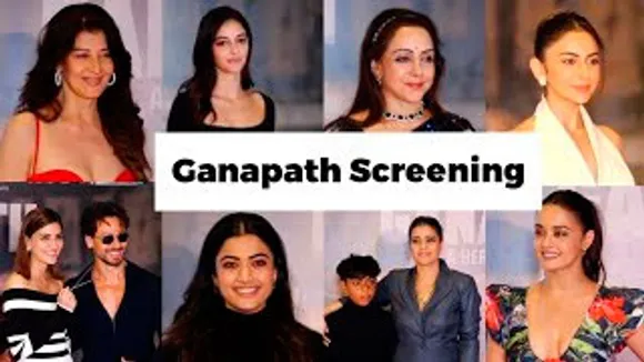 Ganapath Premiere - Tiger Shroff, Kriti Sanon, Kajol, Rashmika Mandanna, Ananya Panday & Others Celebs At The Premiere