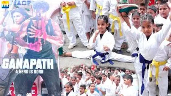 Kid Shows Martial Arts at Gaiety Galaxy at Tiger Shroff's Ganapath Action Promo Launch