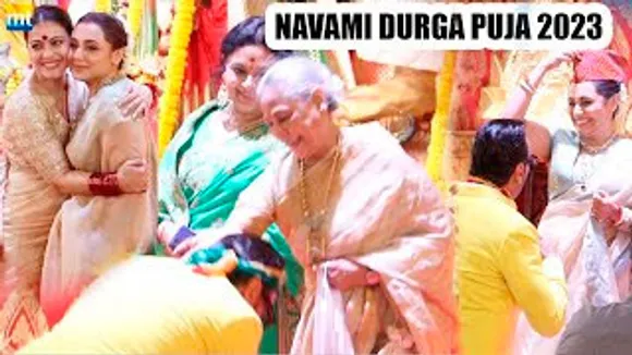 Kajol, Rani Mukerji, Jaya Bachchan, Anil Kapoor-Sonam Kapoor, Jackie Shroff, Rajkummar Rao, Rupali Ganguly & Others At Durga Puja