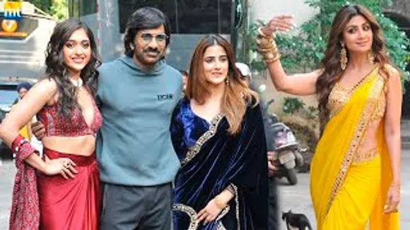 Ravi Teja With Nupur Sanon & Gayatri Bhardwaj On India's Got Talent For Tiger Nageswara Rao Promotion