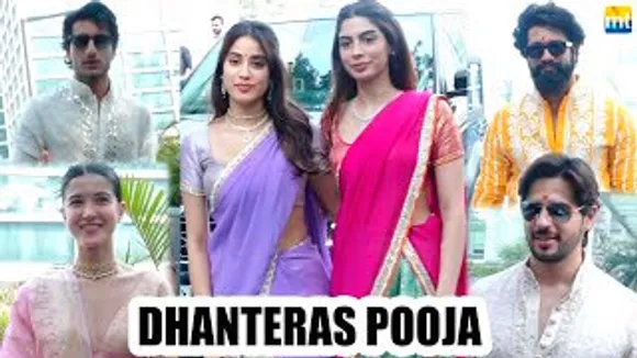 Janhvi Kapoor-Khushi Kapoor, Sidharth Malhotra, Vicky Kaushal, Shanaya Kapoor & Others At Karan Johar's Office For Dhanteras Pooja