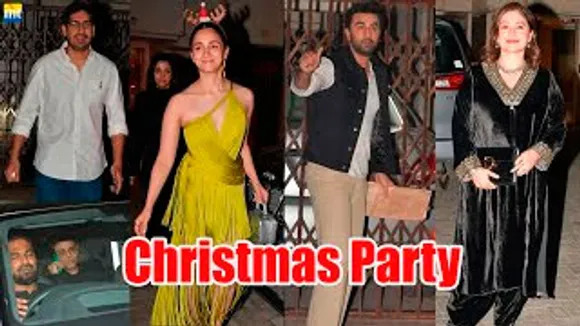 Alia Bhatt, Ranbir Kapoor, Ayan Mukerji, Karan Johar, Pooja Bhatt, Shaheen Bhatt Attend Christmas Party