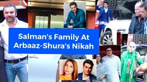 Salman Khan, Sohail Khan, Salma Khan, Helen, Salim Khan With Parivar At Arbaaz Khan's 2nd Nikah With Shura Khan