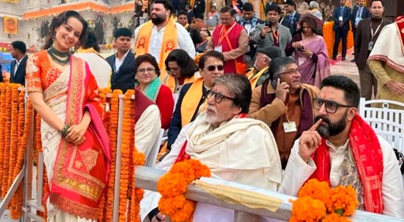 PICS : Amitabh Bachchan, Kangana Ranaut, Arun Govil and Abhishek Bachchan at Ayodhya Ram Mandir