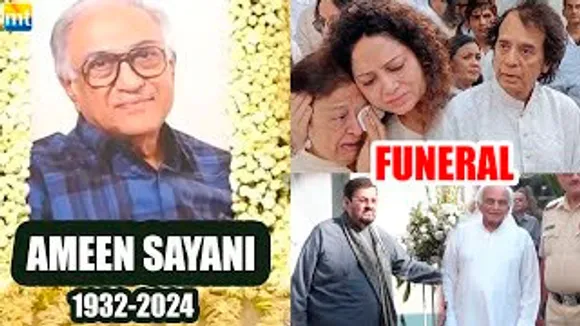 Radio Icon Ameen Sayani's FUNERAL | EMOTIONAL Zakir Hussain, Anandji, Nitin Mukesh & Family Members At the Funeral