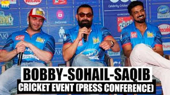 Lord Bobby Urf Bobby Deol, Sohail Khan & Saqib Saleem At An Cricket Event - Uncut Press Conference