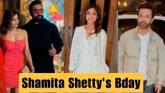 Shilpa Shetty With Hubby Raj Kundra & Friends At Shamita Shetty's Birthday Celebration