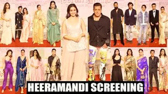 HEERAMANDI Screening - Salman Khan, Alia Bhatt, Vicky Kaushal, Ananya Panday, Mrunal Thakur, Rashmika Mandanna & Others At The Screening