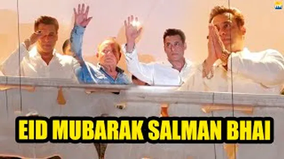 Salman Khan With Dad Salim Khan Waves & Greets His Fans On Eid